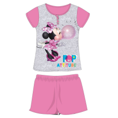 ExityKft. Disney Minnie egér nyári rövid ujjú gyerek pizsama - pamut jersey pizsama - szürke - 116