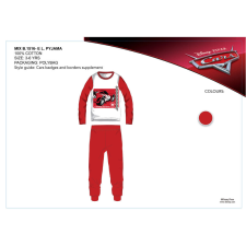ExityKft. Disney Verdák gyerek jersey pizsama - pamut pizsama - piros - 98 gyerek hálóing, pizsama