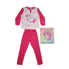 ExityKft. Hosszú vékony pamut gyerek pizsama - Unikornis - Jersey - pink - 140 gyerek hálóing, pizsama