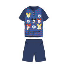 ExityKft. Nyári rövid ujjú gyerek pamut pizsama - Disney Mickey egér - Be yourself felirattal - sötétkék - 104