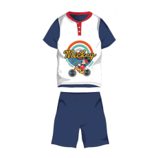 ExityKft. Nyári rövid ujjú gyerek pamut pizsama - Disney Mickey egér - Mickey felirattal - sötétkék - 98