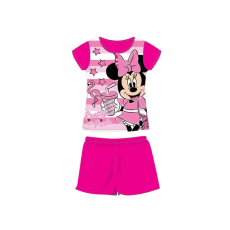 ExityKft. Nyári rövid ujjú gyerek pamut pizsama - Disney Minnie egér - csíkos - pink - 122