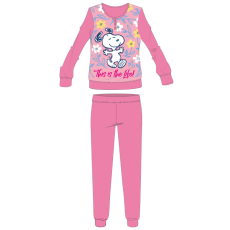 ExityKft. Snoopy hosszú vékony pamut gyerek pizsama - jersey pizsama - rózsaszín - 110