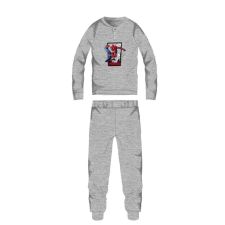 ExityKft. Spiderman téli pamut gyerek pizsama - interlock pizsama - szürke - 128 gyerek hálóing, pizsama