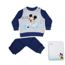 ExityKft. Téli vastag pamut baba pizsama - Mickey egér - sötétkék - 86