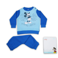 ExityKft. Téli vastag pamut baba pizsama - Mickey egér - the Best - középkék - 92