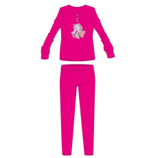 ExityKft. Unikornis pamut flanel pizsama - téli vastag gyerek pizsama - pink - 98