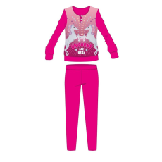 ExityKft. Unikornis téli pamut gyerek pizsama - interlock pizsama - Unicorns are real felirattal - pink - 104