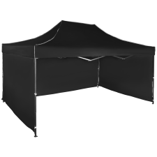 Expodom Gyorsan összecsukható sátor 3x4,5 m – acél, Fekete, 3 oldalfal sátor