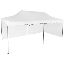 Expodom Gyorsan összecsukható sátor 3x6 m - acél, Fehér, 2 oldalfal sátor