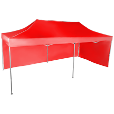 Expodom Gyorsan összecsukható sátor 3x6 m - alumínium, Piros, 2 oldalfal sátor