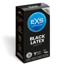 EXS Black Latex 12 db fekete óvszer óvszer