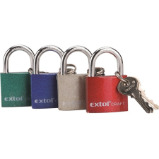 EXTOL CRAFT 3 év lakat, vas, 3 kulccsal, dobozban; 38mm lakat