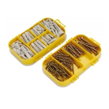 Extol forgácslapcsavar és műanyag tipli klt., 170db, műanyag tároló dobozban 1445 bútor