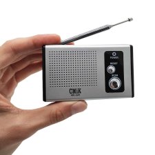  Extra mini FM rádió – zsebrádió antennával / szürke (MK-229) rádió