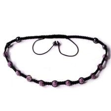 Extra shamballa nyaklánc, 11 gömbös- lila nyaklánc