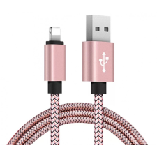  Extra strapabíró 1 méteres Lightning Iphone gyorstöltő és USB adatkábel - Rose Gold kábel és adapter