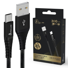 ExtraLink USB-A apa - USB-C apa Adat- és töltőkábel 2m - Fekete (CABESL01) kábel és adapter