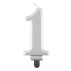  Ezüst 1-es Metallic számgyertya, tortagyertya