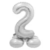  Ezüst 2-es Silver szám fólia lufi talppal 72 cm