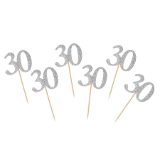 Ezüst 30 Silver díszítő pálca 6 db-os party kellék