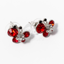  Ezüst bevonatos pillangós fülbevaló piros kövekkel jwr-1394 fülbevaló