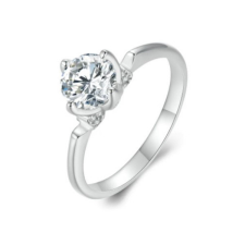  Ezüst eljegyzési gyűrű moissanit kristállyal, 7-es méret gyűrű