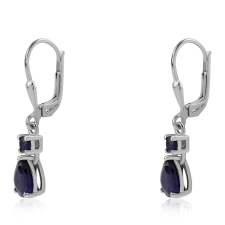  Ezüst Fülbevaló Ausztrál Kék Zafírral, ROS867 fülbevaló