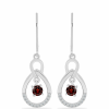  Ezüst Fülbevaló Barton Gránáttal és Fehér Topázzal, Y61003