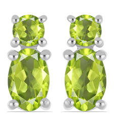 Ezüst Fülbevaló Changbai Peridottal, Y61206 fülbevaló