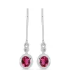  Ezüst Fülbevaló Cruzeroi Rubellittel és Fehér Topázzal, Y61668
