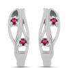  Ezüst Fülbevaló Cruzeroi Rubellittel, Y61795