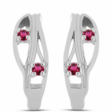  Ezüst Fülbevaló Cruzeroi Rubellittel, Y61795 fülbevaló