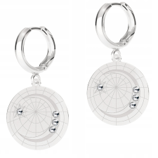  Ezüst fülbevaló félholddal és cirkóniával 925 ezüstből fülbevaló