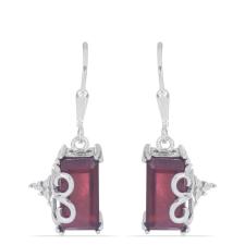  Ezüst Fülbevaló Madagaszkári Rubinnal, Y48922 fülbevaló