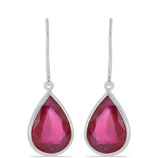  Ezüst Fülbevaló Madagaszkári Rubinnal, Y53903 fülbevaló