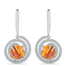  Ezüst Fülbevaló Oroszlán Mancs Jáspissal és Fehér Topázzal, Y62007 fülbevaló