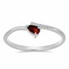  Ezüst Gyűrű Barton Gránáttal és Fehér Topázzal, Y60588/59