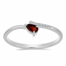  Ezüst Gyűrű Barton Gránáttal és Fehér Topázzal, Y60588/59 gyűrű