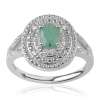  Ezüst Gyűrű Brazil Smaragddal és Fehér Topázzal - Elegáns Design