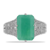  Ezüst Gyűrű Brazil Smaragddal és Fehér Topázzal, Y55342/54