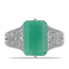  Ezüst Gyűrű Brazil Smaragddal és Fehér Topázzal, Y55342/57 gyűrű