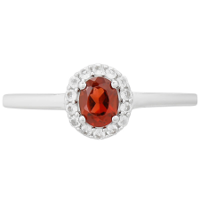  Ezüst Gyűrű Gránáttal és Fehér Topázzal, PCY11444/62 gyűrű