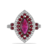  Ezüst Gyűrű Madagaszkári Rubinnal és Fehér Topázzal, Y53224/54