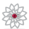  Ezüst Gyűrű Madagaszkári Rubinnal és Fehér Topázzal, Y59492/57