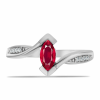  Ezüst Gyűrű Madagaszkári Rubinnal és Fehér Topázzal, Y62075/54