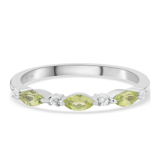 Ezüst Gyűrű Peridottal és Fehér Topázzal, ROS063/52 gyűrű