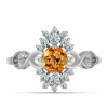  Ezüst Gyűrű "Császársárga" Topázzal és Fehér Topázzal, Y62335/54
