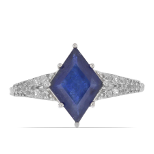  Ezüst Gyűrű Rosebery Kék Zafírral és Fehér Topázzal, Y50484/57 gyűrű