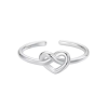 Ezüst gyűrű szívvel, nyitott